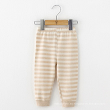 Pantalones 100% algodón orgánico bebé rayas infantiles